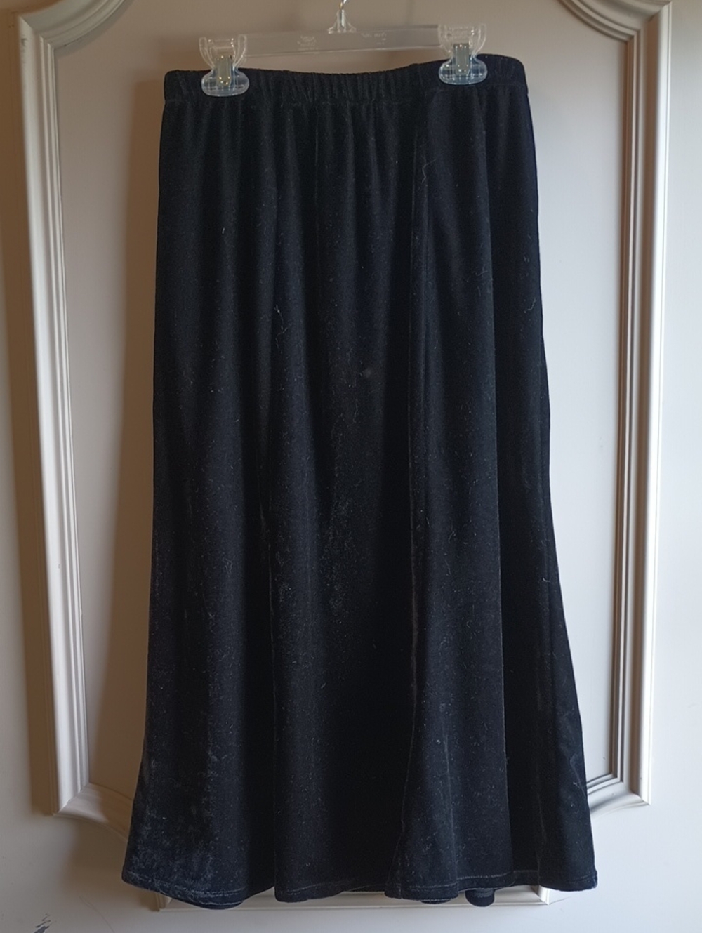 Notations- Classic Black Girl's Velvet Maxi Skirt Size M